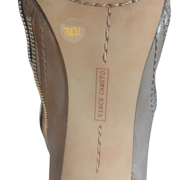 Vince Camuto Gray Heeled Ankle Boots Peep-Toe Leather Booties size 7 - Picture 10 of 13